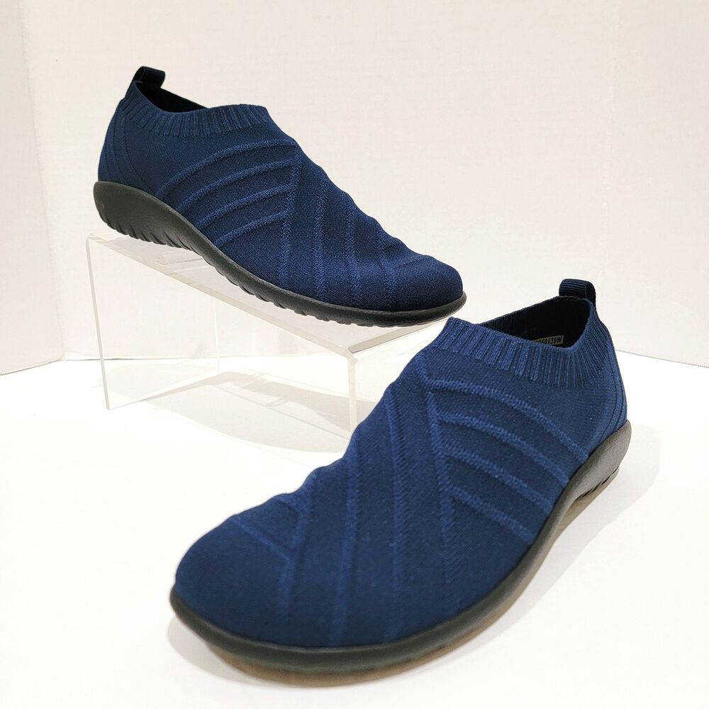Naot Vegan Okahu Navy Blue Knit Slip On Walking Shoes Womens 39 / US 8 EUC LN